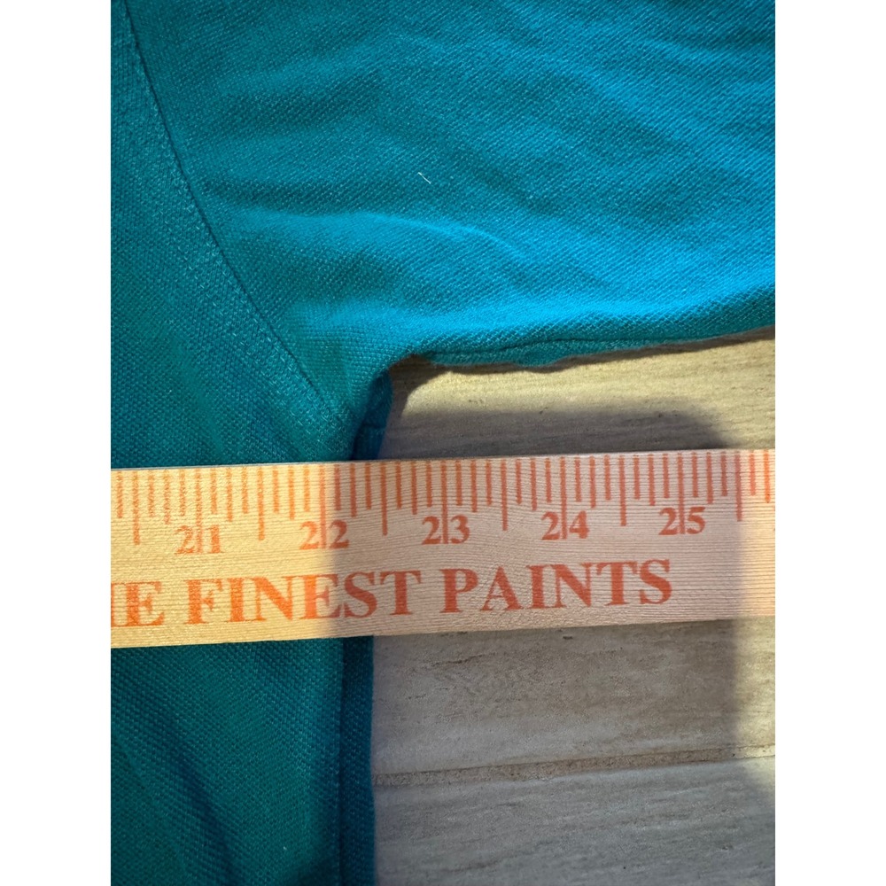 VTG NFL Miami Dolphins Polo Shirt Mens Large Teal Orange Stripe Embroidered Logo - Picture 4 of 5